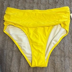 Yellow High Waisted Bikini Bottom